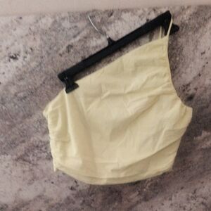 Zara Light Yellow One-Shoulder Tank Top